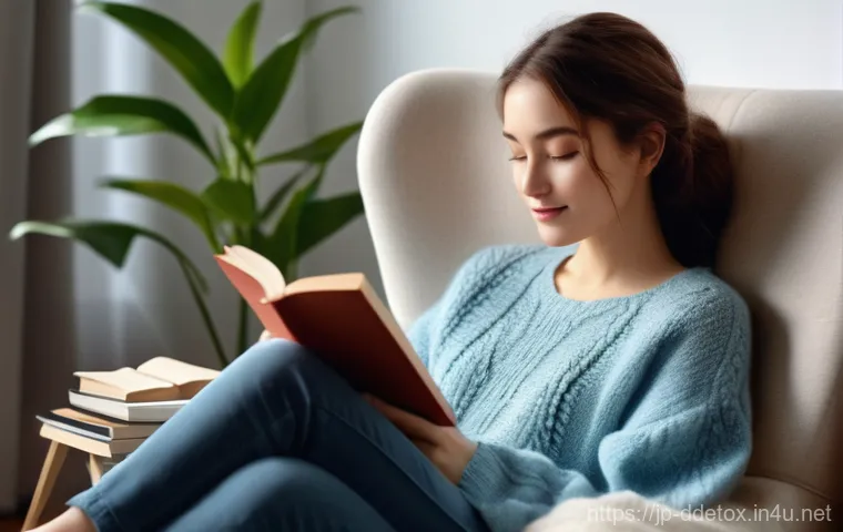 디지털디톡스와 신경계 회복 - A young woman in her late 20s, with a heavy, pained expression, sitting at a desk late at night. Her... 디지털디톡스와 신경계 회복 - A young woman in her late 20s, with a heavy, pained expression, sitting at a desk late at night. Her...